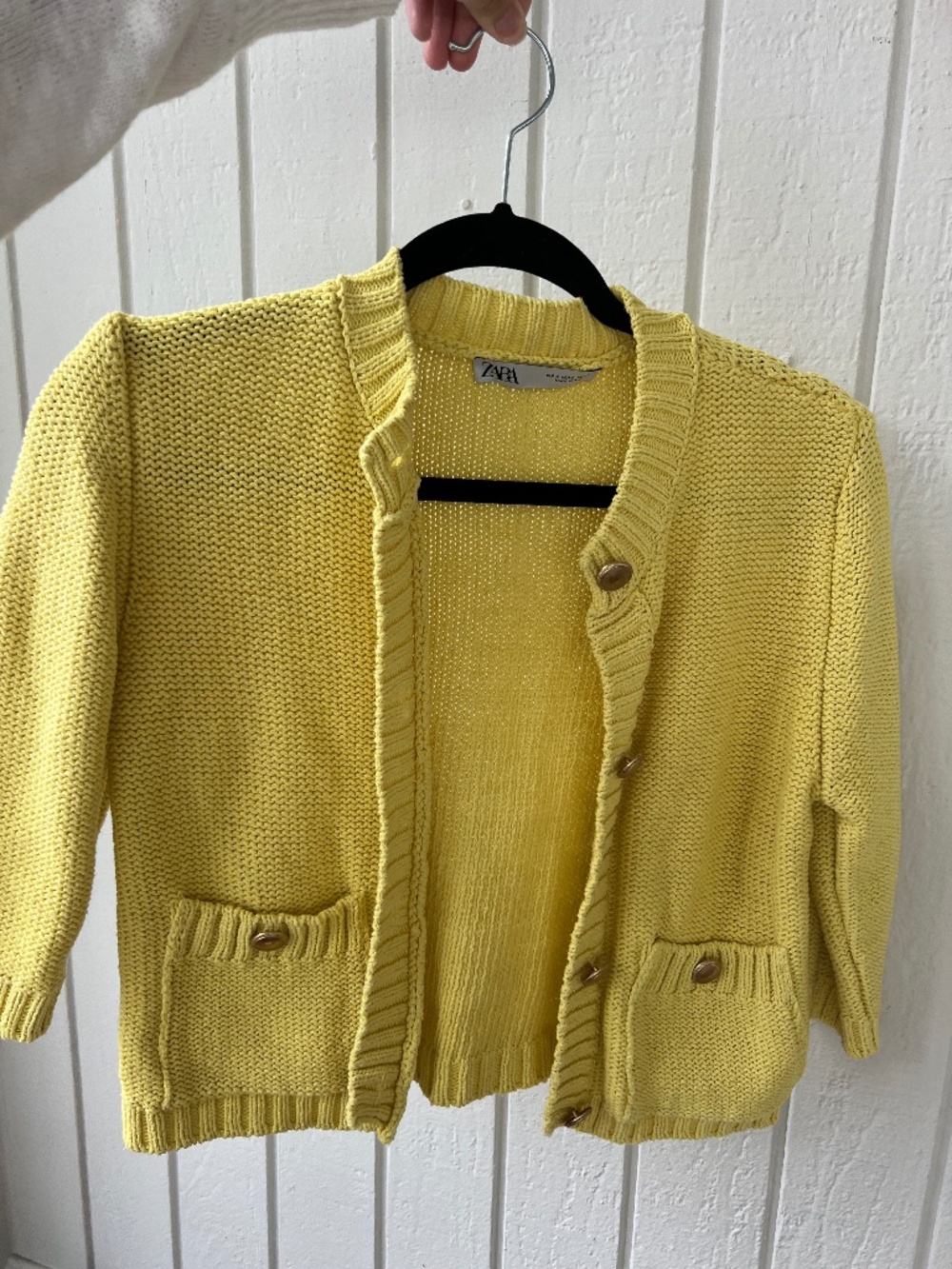 Yellow cardigan